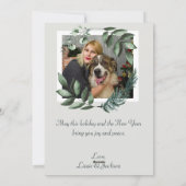 冬のエレガント素朴ウッドランドのクリスマス写真 シーズンカード (裏面)