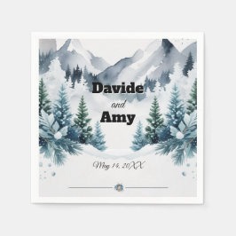 冬のエレガント結婚式のカクテル スタンダードカクテルナプキン