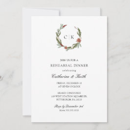 冬のエレガント結婚式のリハーサル 招待状