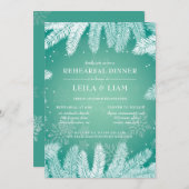 冬のエレガント結婚式のリハーサル 招待状 (正面/裏面)