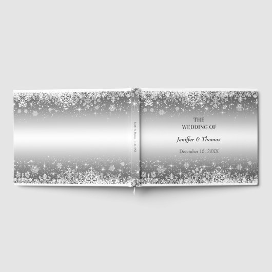 冬のエレガント結婚式の招待客 ゲストブック (全面)