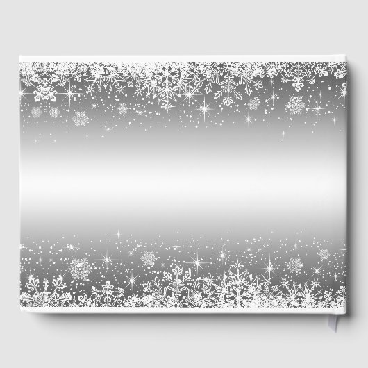 冬のエレガント結婚式の招待客 ゲストブック (裏面)