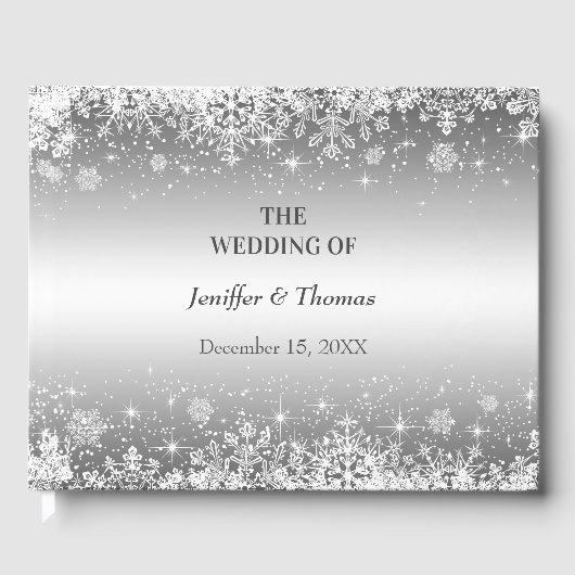 冬のエレガント結婚式の招待客 ゲストブック (正面)