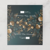冬のエレガント結婚式ハンターグリーン金ゴールド プレイスカード (外部開封)