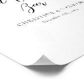 冬のエレガント結婚式ホットココアバーサイン ポスター (角)