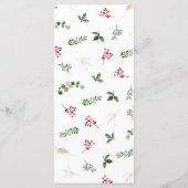 冬のエレガント結婚式メニューまたはクリスマスメニュー メニュー (裏面)