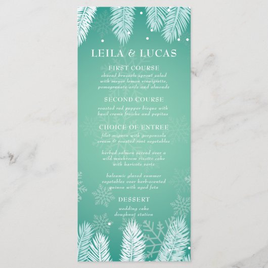 冬のエレガント結婚式メニュー メニュー (正面)