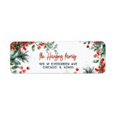 冬のエレガント緑のクリスマス ラベル (正面)