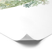 冬のエレガント緑のブライダルシャワーへようこそ ポスター (角)