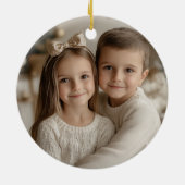 冬のエレガント緑のメリークリスマスカスタム セラミックオーナメント (裏面)