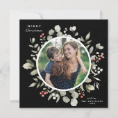 冬のエレガント緑のリース1写真 シーズンカード (正面)