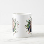 冬のエレガント緑のリース2フォトホリデー コーヒーマグカップ (中央)