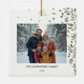 冬のエレガント緑の写真 セラミックオーナメント (裏面)