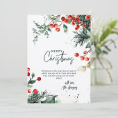 冬のエレガント緑の陽気なクリスマス シーズンカード (スタンド正面)