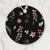 冬のエレガント緑のJOYクリスマスホリデーギフト フェイバータグ (裏面)