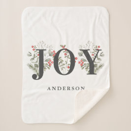 冬のエレガント緑のJOYクリスマスホリデー シェルパブランケット