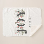 冬のエレガント緑のJOYクリスマスホリデー シェルパブランケット (正面(横))