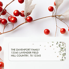 冬のエレガント緑差出人住所 ラベル