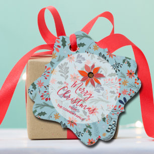 冬のエレガント花ホリデークリスマスファンシー フェイバータグ