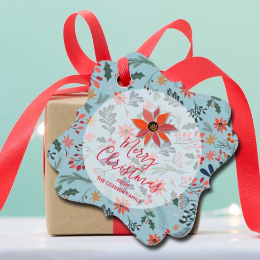 冬のエレガント花ホリデークリスマスファンシー フェイバータグ