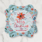 冬のエレガント花ホリデークリスマスファンシー フェイバータグ (正面)