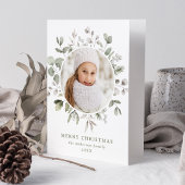 冬のエレガント葉とスノーベリーの写真 シーズンカード