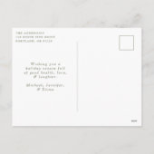 冬のエレガント葉とスノーベリーの写真 シーズンポストカード (裏面)