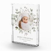 冬のエレガント葉とスノーベリーの写真 フォトブロック (右)