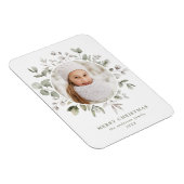 冬のエレガント葉とスノーベリーの写真 マグネット (右側)