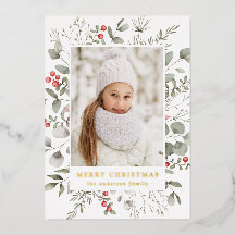 冬のエレガント葉とホリーベリーの写真