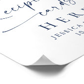 冬のエレガント葉のレシピカード ポスター (角)