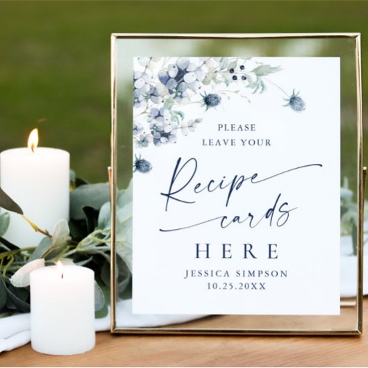 冬のエレガント葉のレシピカード ポスター