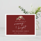 冬のエレガント葉の花束の非写真 シーズンカード (スタンド正面)