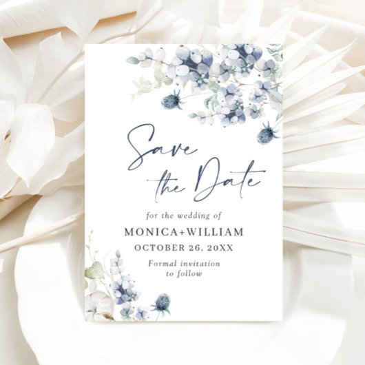 冬のエレガント葉ボホウェディング日付を保存 セーブザデート