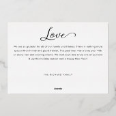 冬のエレガント葉6フォトファミリーコラージュ 箔シーズンカード (裏面)