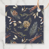 冬のエレガント贈り物ラベル- "Merry Christmas" フェイバータグ (裏面)