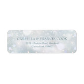 冬のエレガント雪片差出人住所 ラベル (正面)