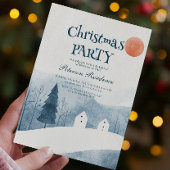 冬のエレガント風景クリスマスパーティー 招待状