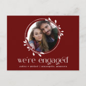 冬のエンゲージメント写真発表 ウェディング インビテーションポストカード (正面)