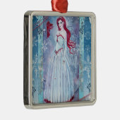 冬のエンジェルと（鳥）ショウジョウコウカンチョウクリスマス装飾 メタルオーナメント (右)
