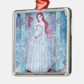 冬のエンジェルと（鳥）ショウジョウコウカンチョウクリスマス装飾 メタルオーナメント (左)