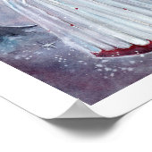 冬のエンジェルと(鳥)ショウジョウコウカンチョウファンタジーアートプリント ポスター (角)