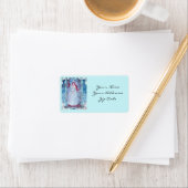 冬のエンジェルと(鳥)ショウジョウコウカンチョウファンタジーアートプリント ラベル (インサイチュ)