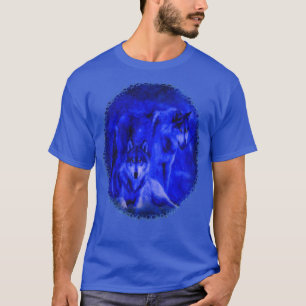 冬のオオカミのオオカミの暗闇のTシャツ Tシャツ