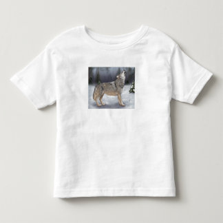 冬のオオカミの幼児のTシャツ トドラーTシャツ
