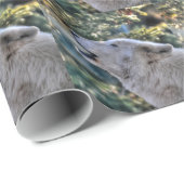 冬のオオカミの遠吠え写真 ラッピングペーパー (ロールコーナー)