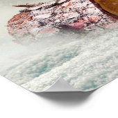 冬のオオカミ雪のクリスマスシーン ポスター (角)