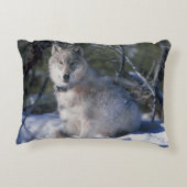 冬のオオカミ アクセントクッション (裏面)