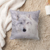 冬のオオカミ クッション (ブランケット)