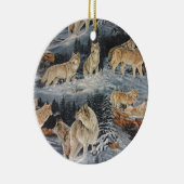 冬のオオカミ セラミックオーナメント (右)